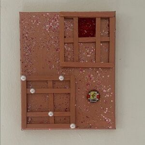 Handmade Decorative Wall Panel with Pearls and Glitter